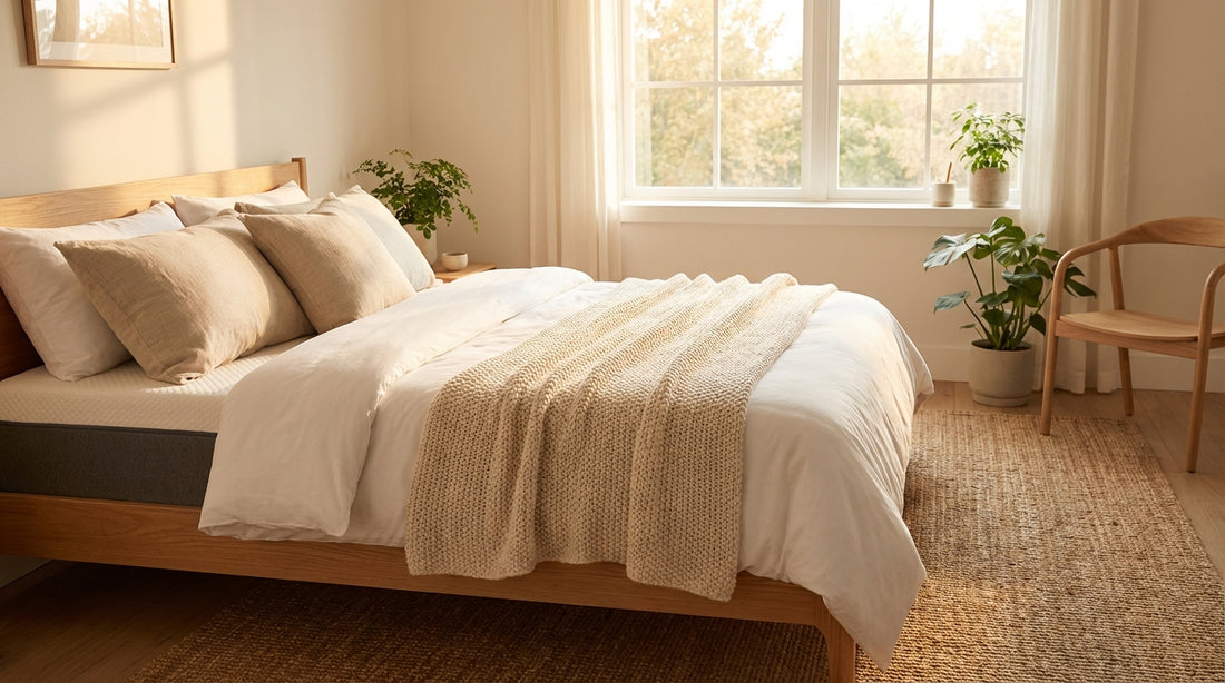 A how long does a memory foam mattress last in a beautifully styled bedroom