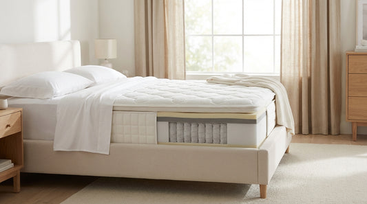A what is hybrid mattress in a beautifully styled bedroom