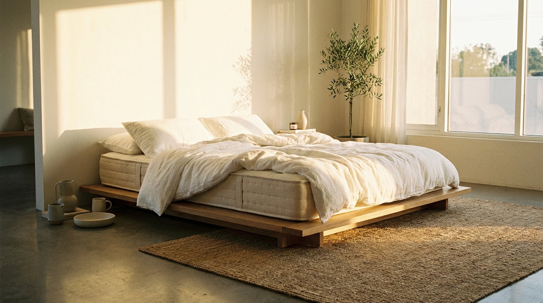 A shop for a mattress in a beautifully styled bedroom