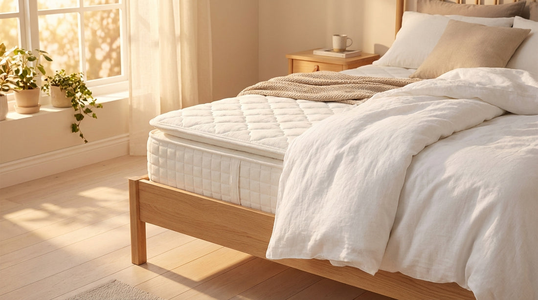 A mattress actress in a beautifully styled bedroom