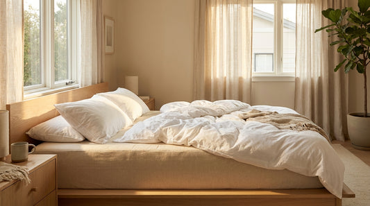 A where is the best place to buy a mattress in a beautifully styled bedroom
