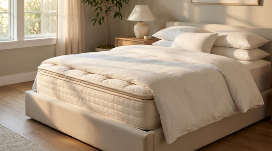 A the dimensions of a king size mattress in a beautifully styled bedroom