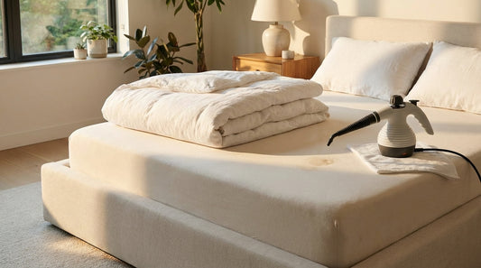 A clean urine from mattress in a beautifully styled bedroom