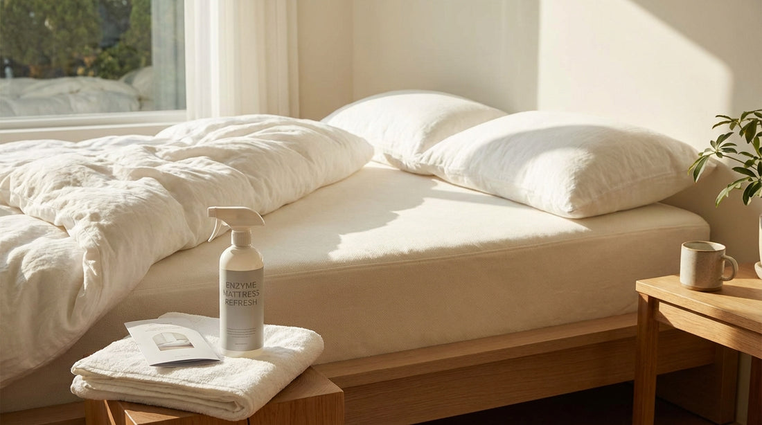 A get urine smell out of mattress in a beautifully styled bedroom
