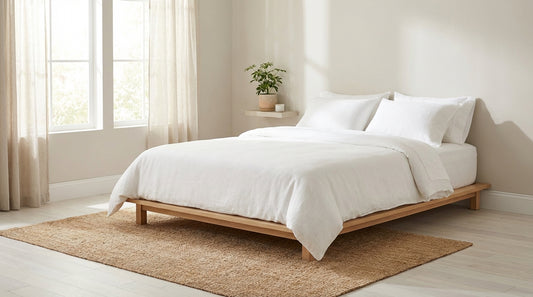 A how big is a queen size mattress in a beautifully styled bedroom