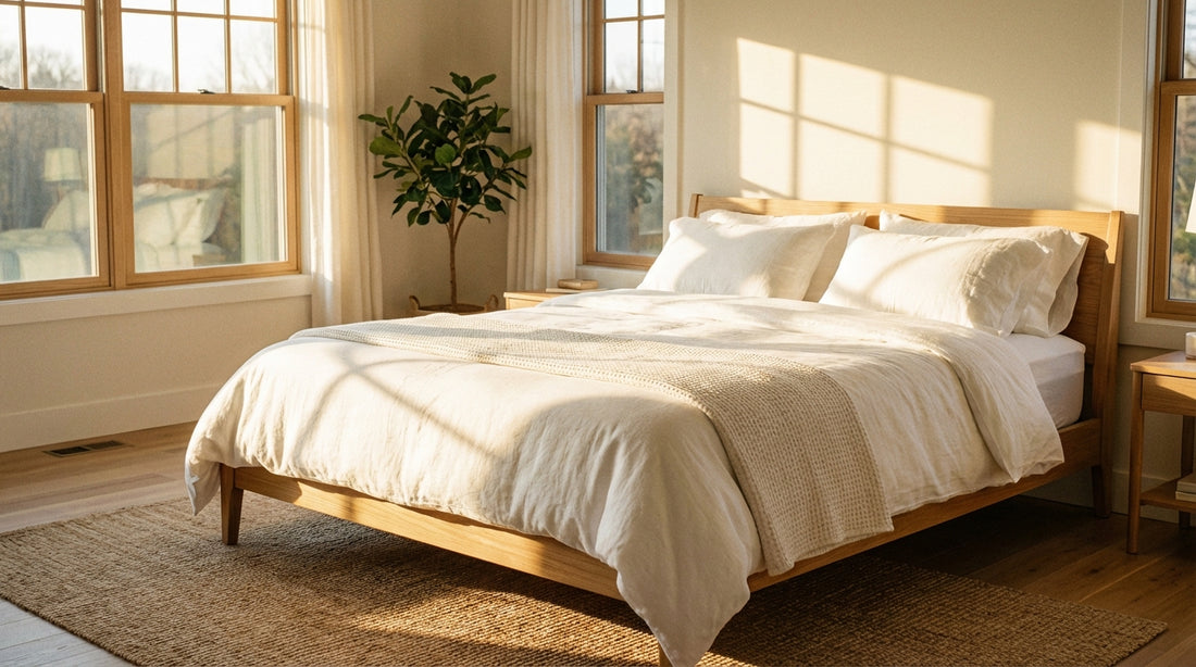 A euro top mattress in a beautifully styled bedroom