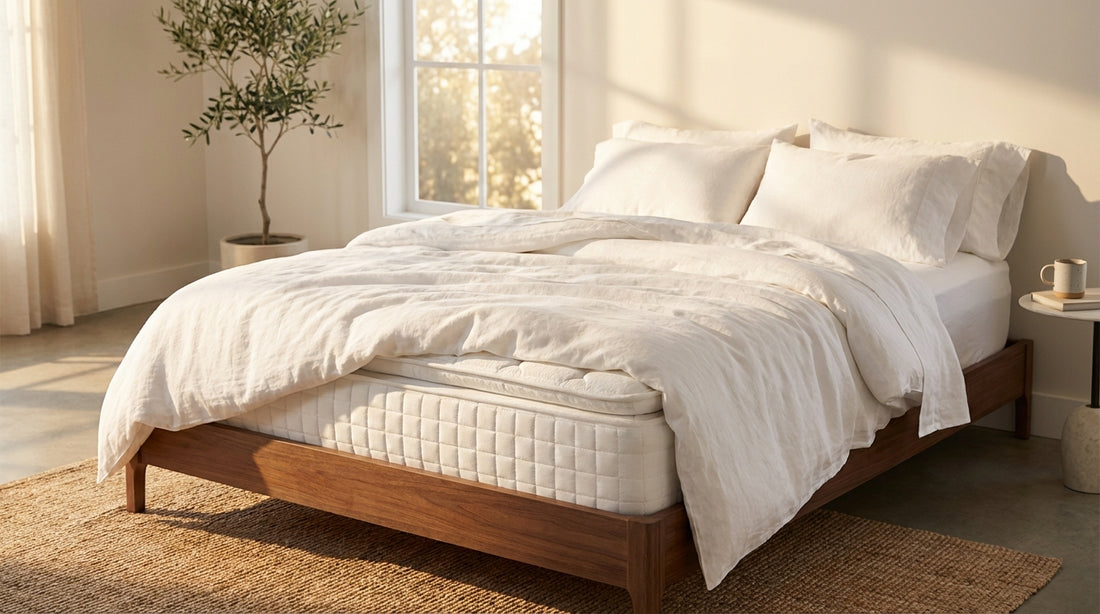 A get pee out of mattress in a beautifully styled bedroom