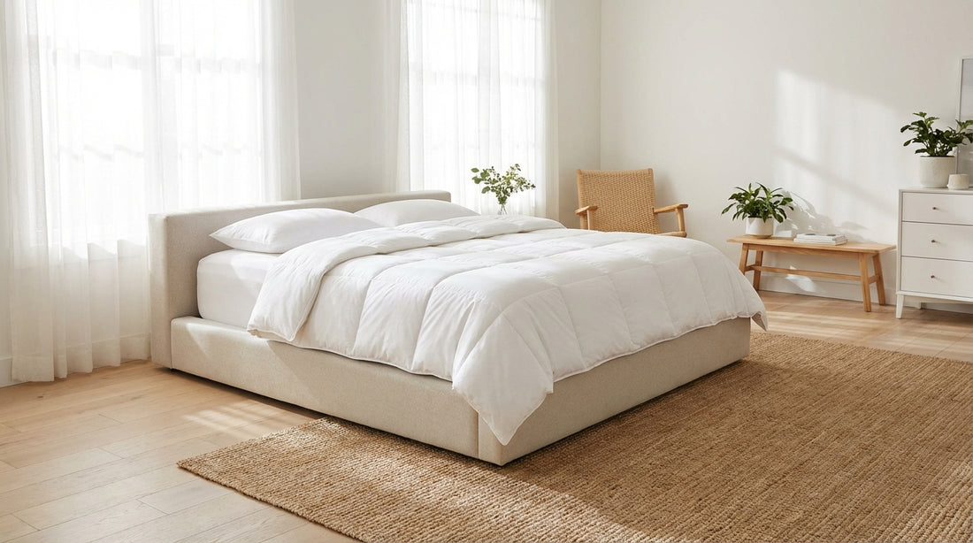 A how big is a california king mattress in a beautifully styled bedroom