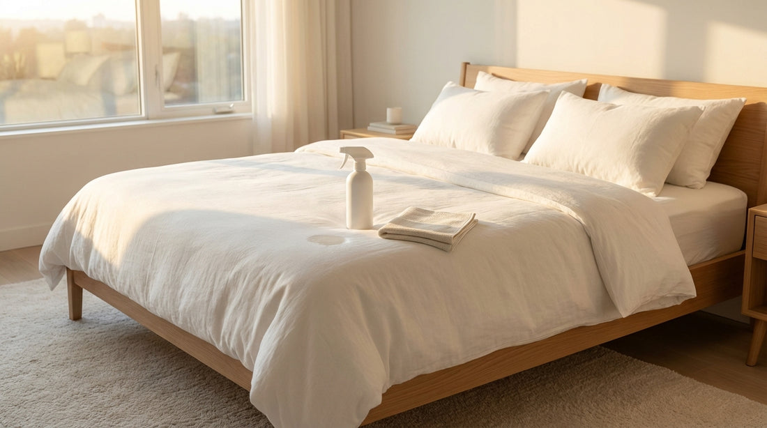 A get dog pee out of mattress in a beautifully styled bedroom