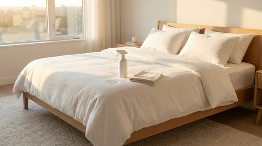 A get dog pee out of mattress in a beautifully styled bedroom