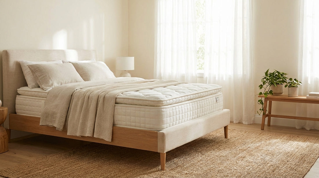 A plush mattress in a beautifully styled bedroom