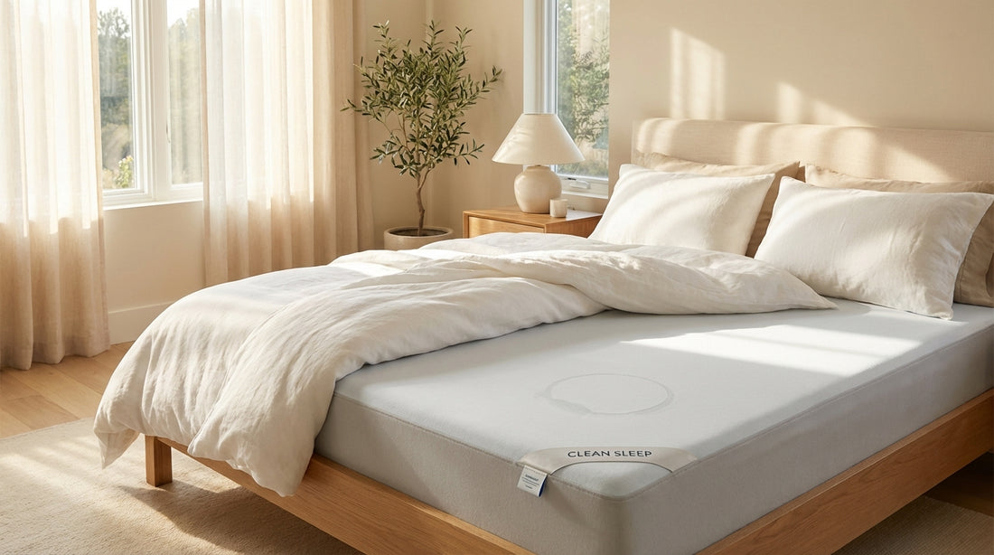 A clean cat pee from mattress in a beautifully styled bedroom