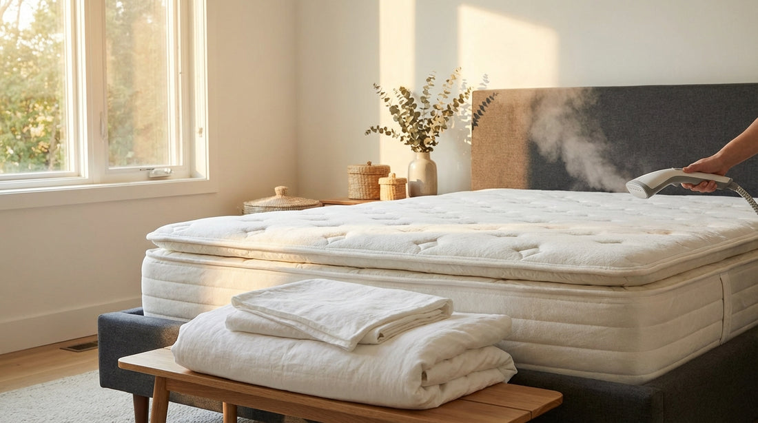 A clean your mattress in a beautifully styled bedroom