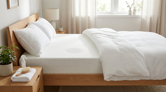 A remove blood stains from mattress in a beautifully styled bedroom