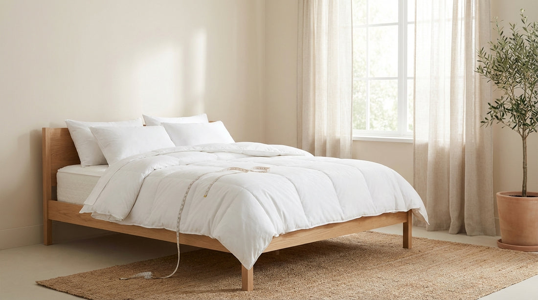 A the measurements of a queen size mattress in a beautifully styled bedroom