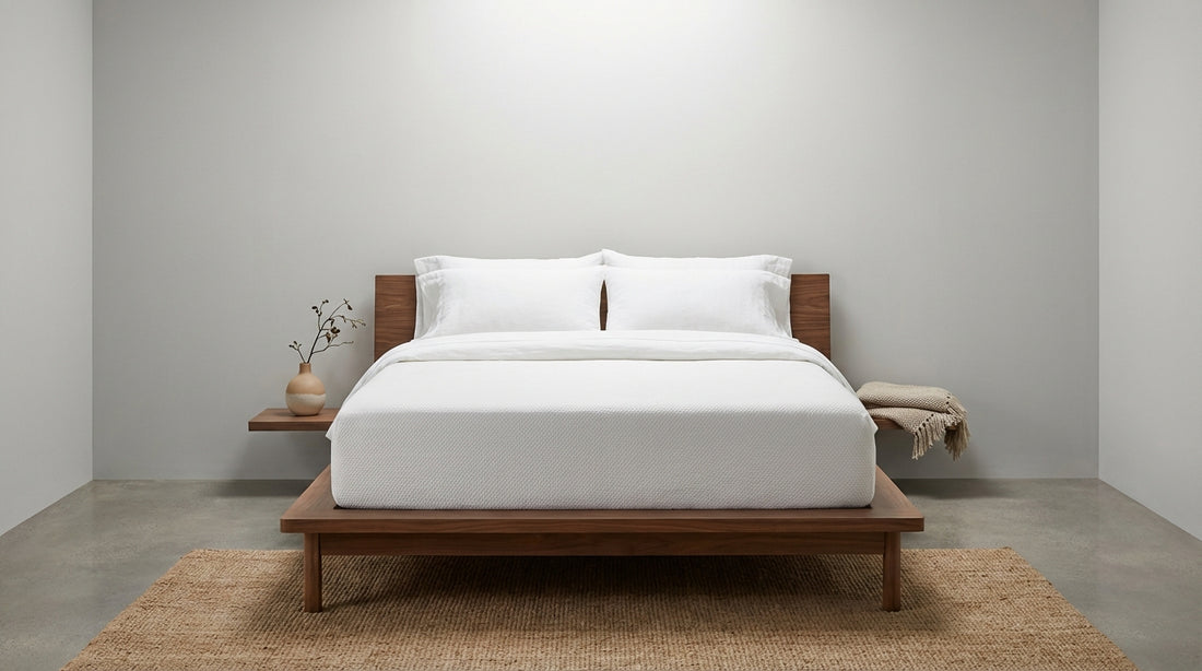 A what size is a queen mattress in a beautifully styled bedroom