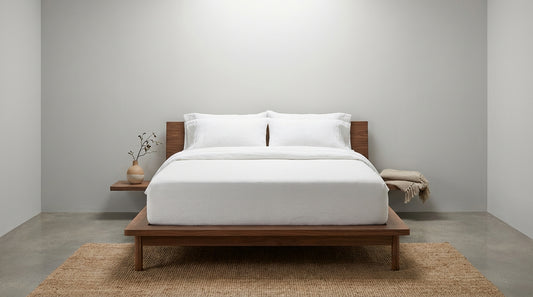 A what size is a queen mattress in a beautifully styled bedroom