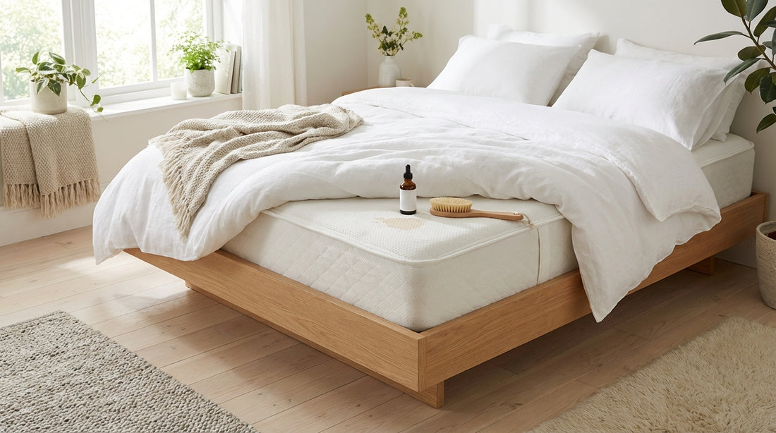 A get stain out of mattress in a beautifully styled bedroom