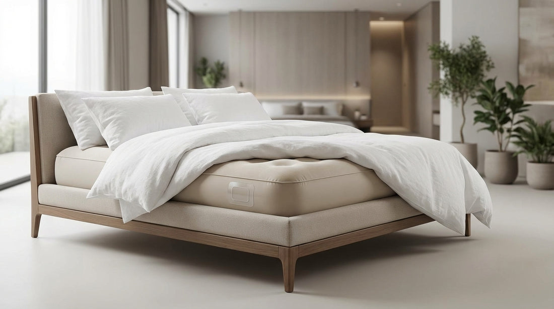 A patch an air mattress in a beautifully styled bedroom