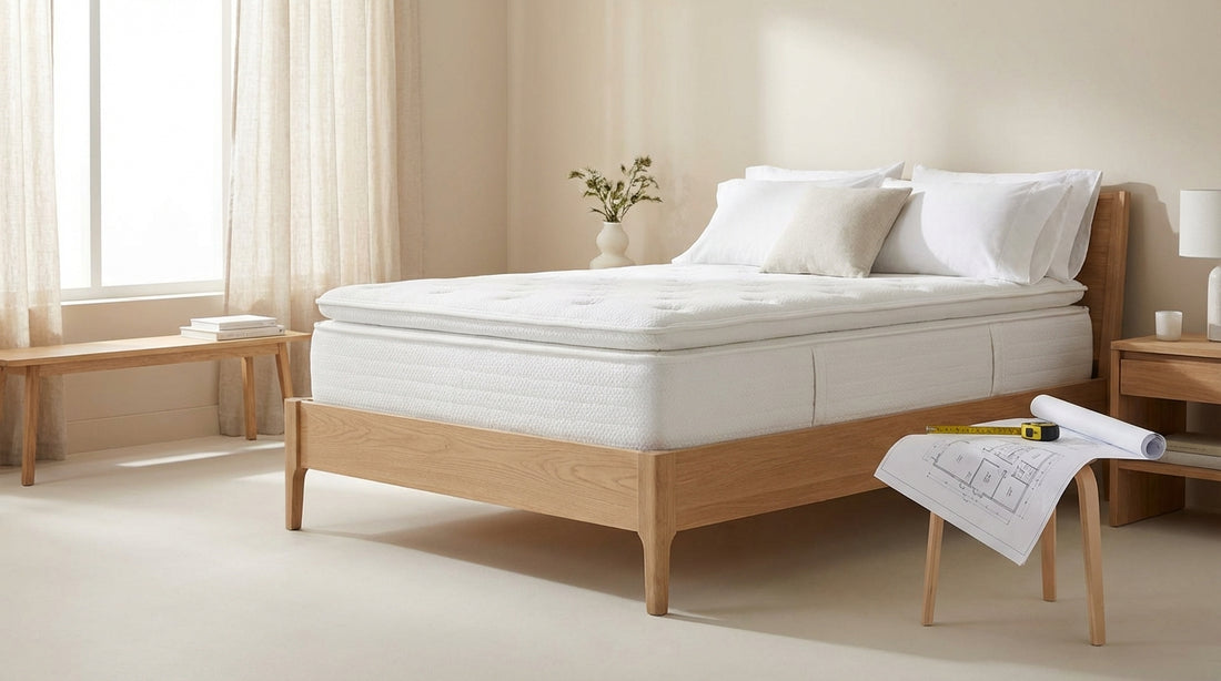 A the dimensions of a queen size mattress in a beautifully styled bedroom