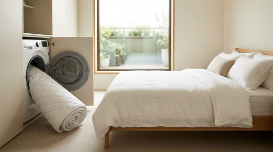A can you wash a mattress cover in a beautifully styled bedroom