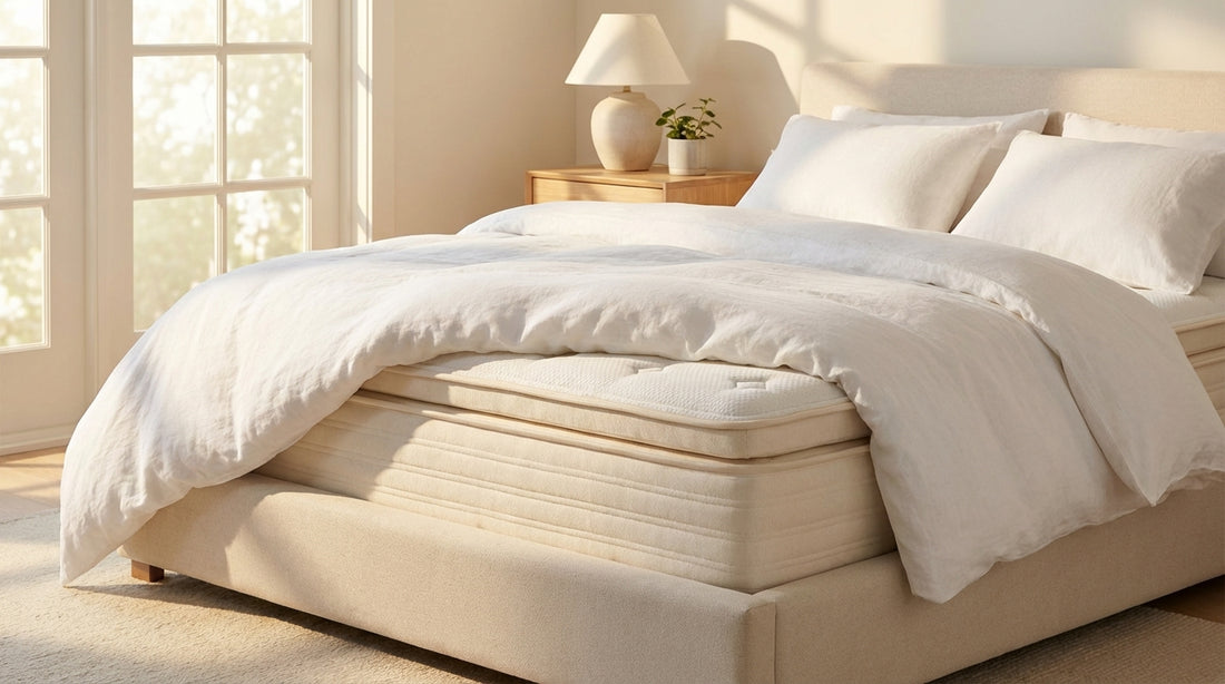 A pick a mattress in a beautifully styled bedroom