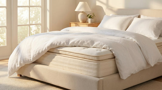 A pick a mattress in a beautifully styled bedroom